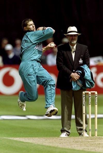 New Zealand's Geoff Allott broke the record for most wickets in a World Cup in 1999.