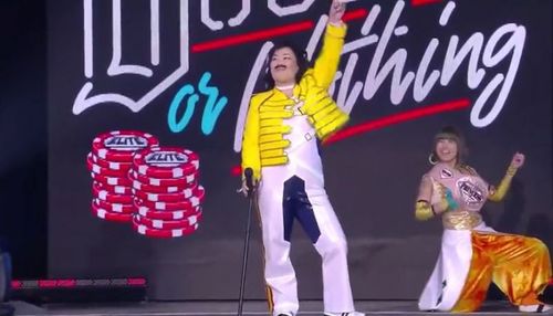 Emi Sakura dressed up as Freddie Mercury for the show!