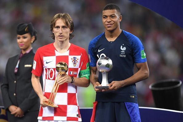 Modric and MbappFrance v Croatia - 2018 FIFA World Cup Russia Final