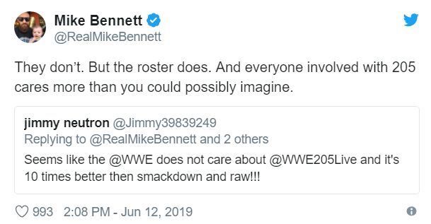 Mike Bennett sure cares about 205 Live