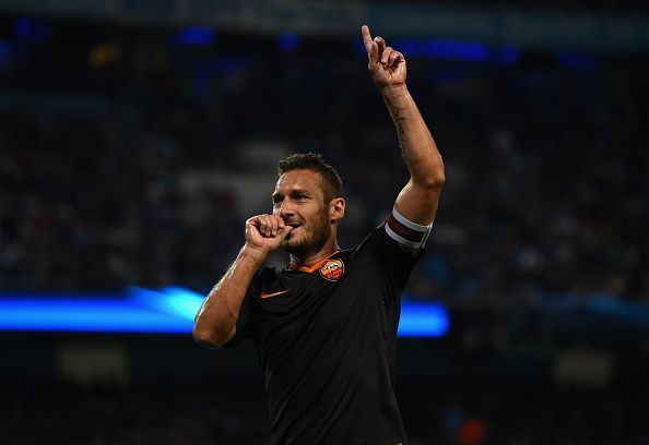 Totti strikes a familiar pose