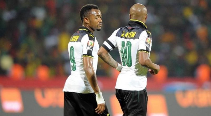 The Ayew brothers, Jordan (L) and Andre (r)