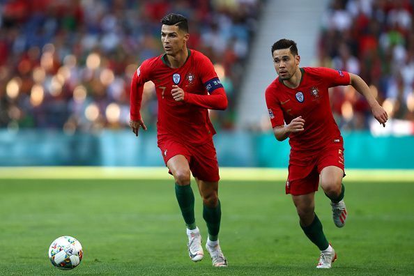 Cristiano Ronaldo in action for Portugal against the Netherlands in the UEFA Nations League Final