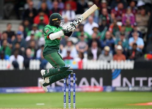 Shakib Al Hasan in full flowÂ at Taunton on Monday.