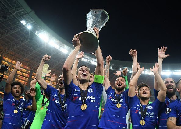 Sarri led Chelsea to win the Europa League