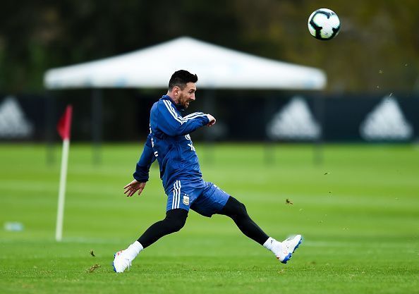 Lionel Messi at Argentina&#039;s training session