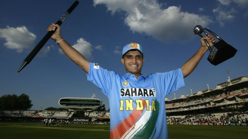 Ganguly with the Natwest Trophy