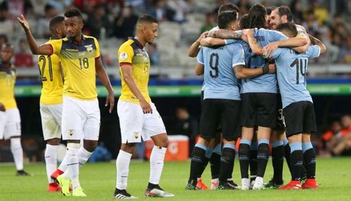 Uruguay thrash 10-man Ecuador in a lopsided affair