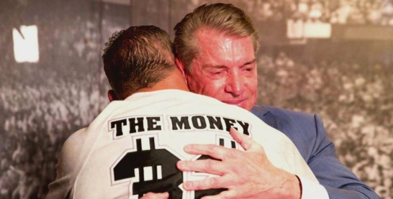 Vince and Shane McMahon backstage at WrestleMania 32