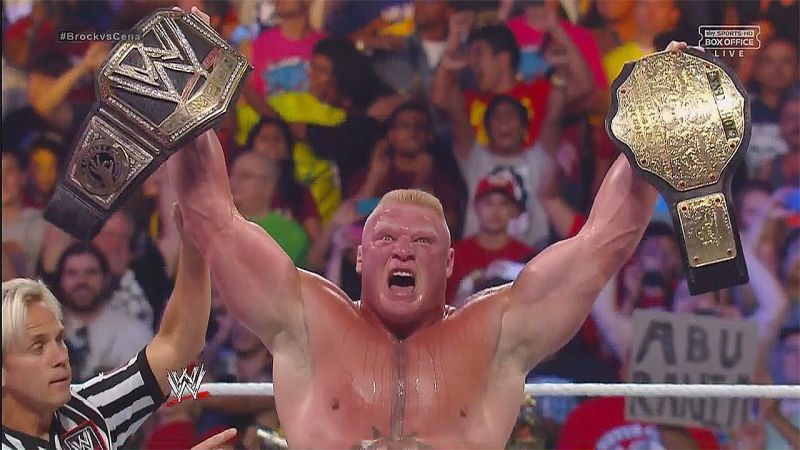 Lesnar demolished John Cena at the 2014 show to become WWE World Heavyweight Champion,
