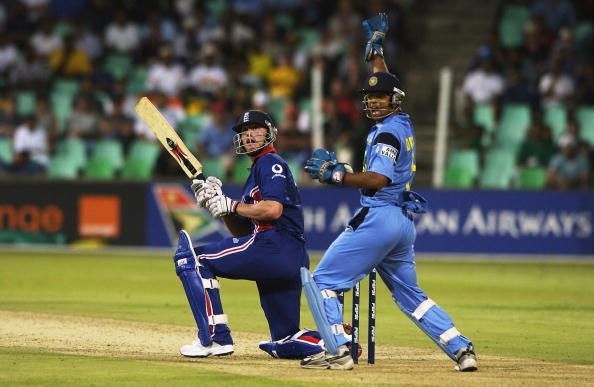Andrew Flintoff scored 64 in adversity against India.
