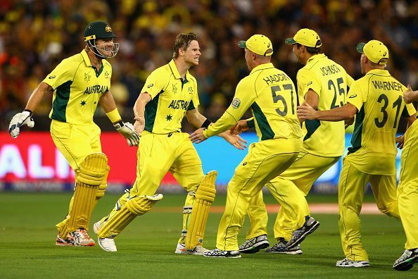 Australia celebrating World Cup 2015 win