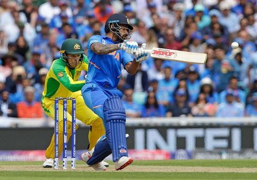 India v Australia - Shikar Dhawan in Action.