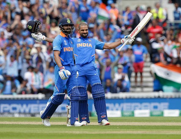 Shikhar Dhawan set the stage for a massive Indian total with a canny century.