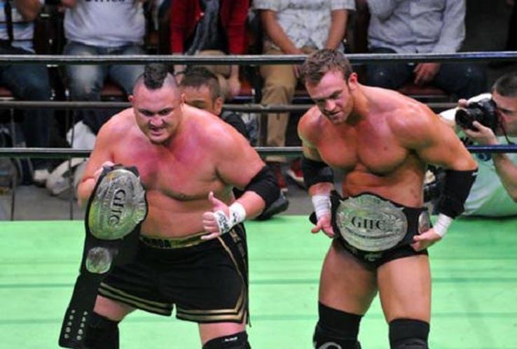 Samoa Joe with a partner familiar to those who watch Impact wrestling.