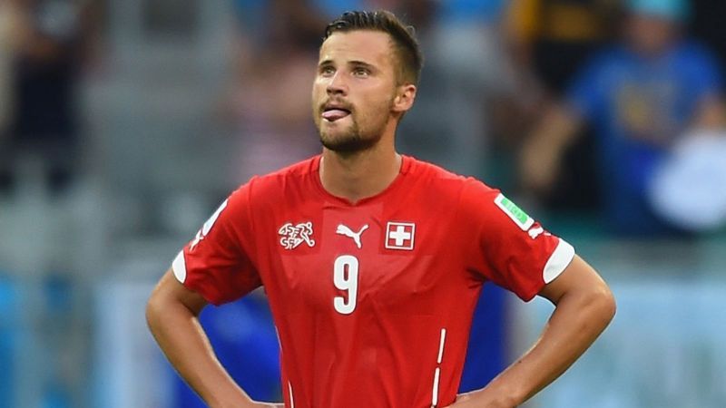 Seferovi&Auml; playing for the Switzerland national team