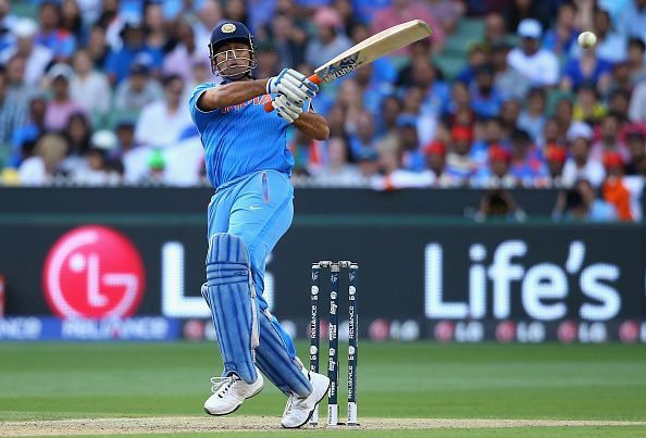 Mahendra Singh Dhoni in action.