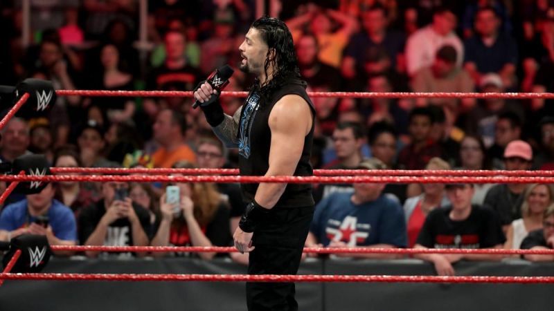 Reigns on the mic (Photo credit: WWE)