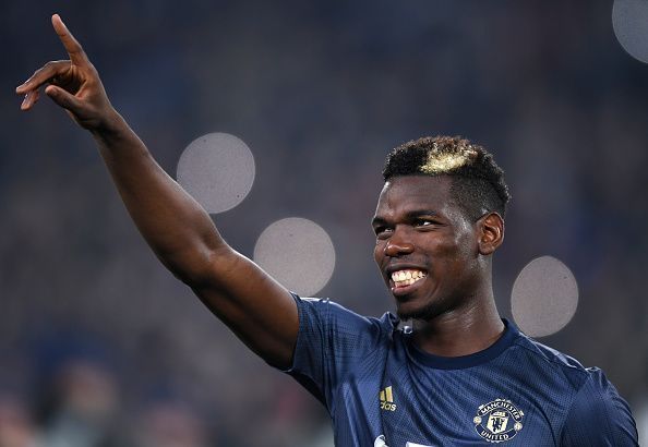 Pogba salutes the Juventus supporters ahead of their Champions League Group H fixture in Turin
