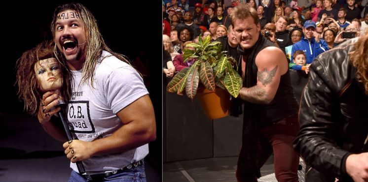 Al Snow and his head made a formidable duo, while Chris Jericho used a potted plant to attack Dean Ambrose in 2016.