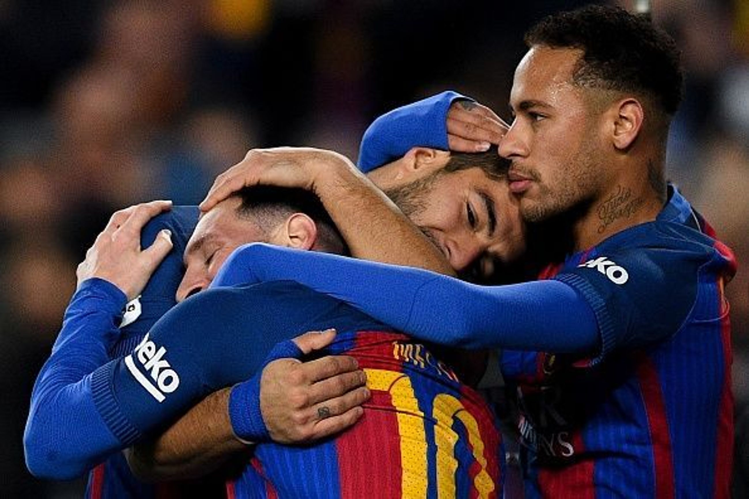 Neymar with Messi and Suarez in his Barcelona days