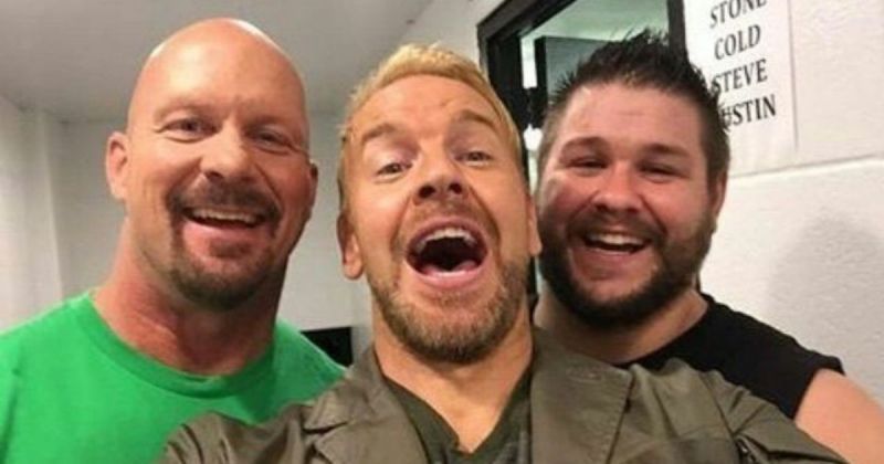 Stone Cold, Christian and Kevin Owens.
