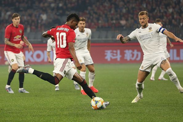 Marcus Rashford during the Manchester United v Leeds United friendly