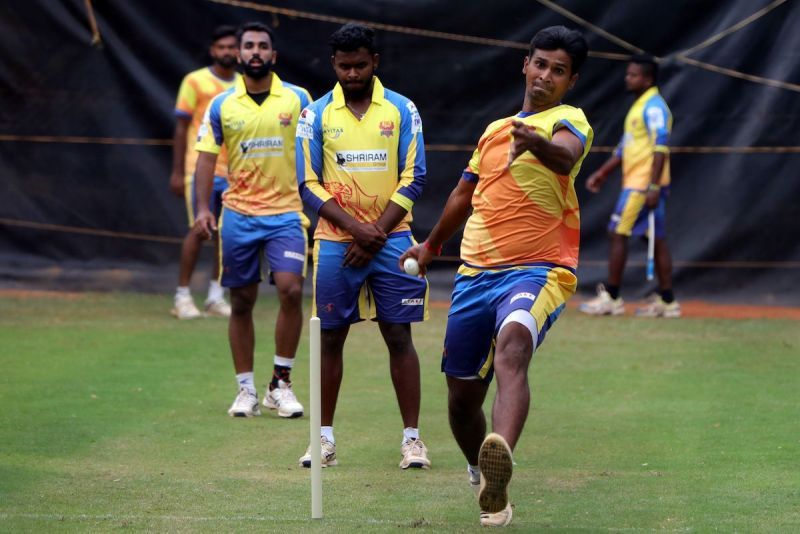 Dindigul Dragons are seen during a practice session
