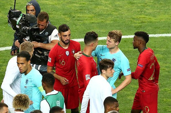 Cristiano Ronaldo with Matthijs de Ligt.