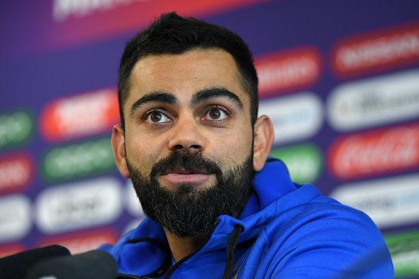 Virat Kohli during the press conference in Manchester on Monday