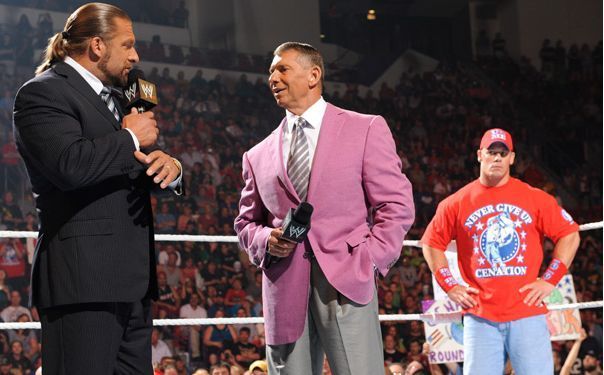 Triple H, Vince, and Cena