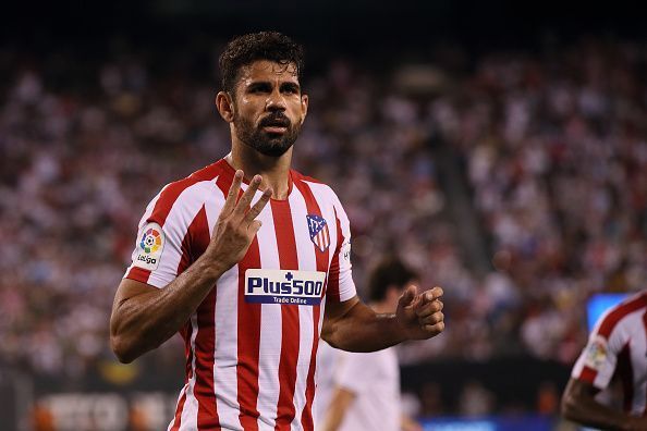 Costa scored four goals and received a red card