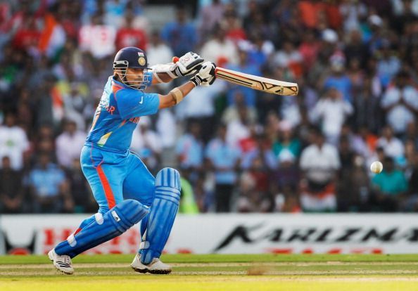 Sachin Tendulkar in action during the 2011 World Cup