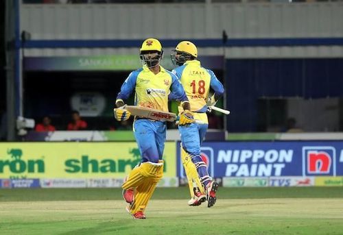 Jagadeesan N and Hari Nishaanth C had a good partnership in the middle worth 161 runs against iDream Karaikudi Kaalai