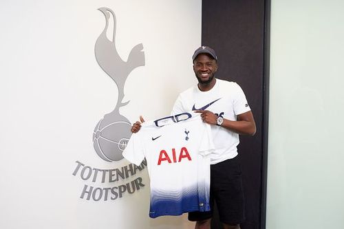 Tanguy Ndombele is presented as a Spurs player