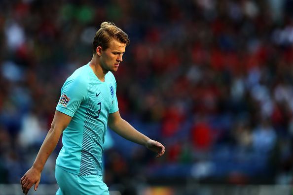 De Ligt with the Netherlands team durinUEFA Nations League Final