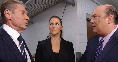 Vince McMahon, Stephanie McMahon and Paul Heyman