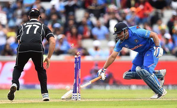 MS Dhoni was run out in the semifinal against New Zealand