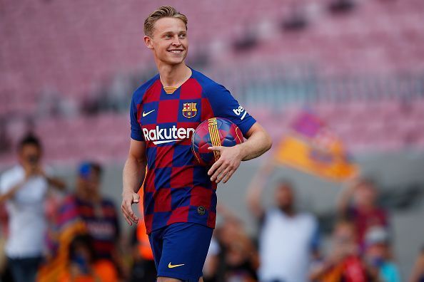 de Jong made his debut in the second-half for Barcelona