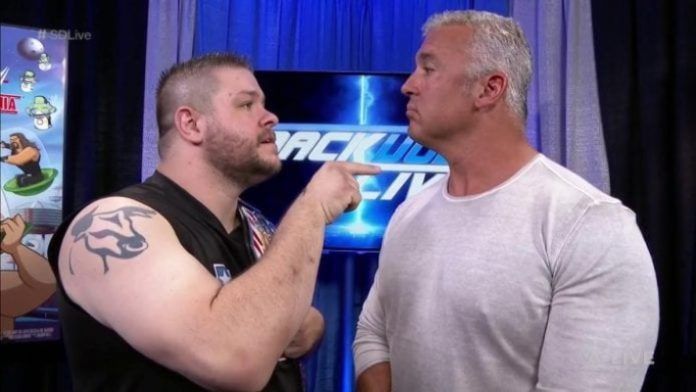 Owens and Shane during their previous rivalry on SmackDown Live