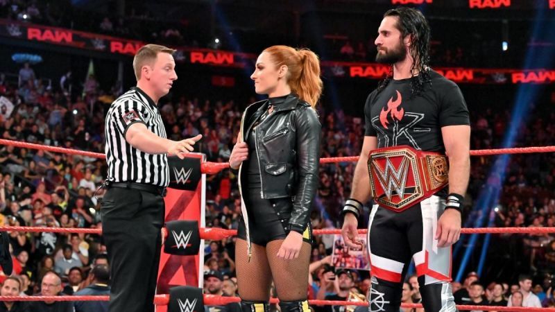 Becky Lynch and Seth Rollins