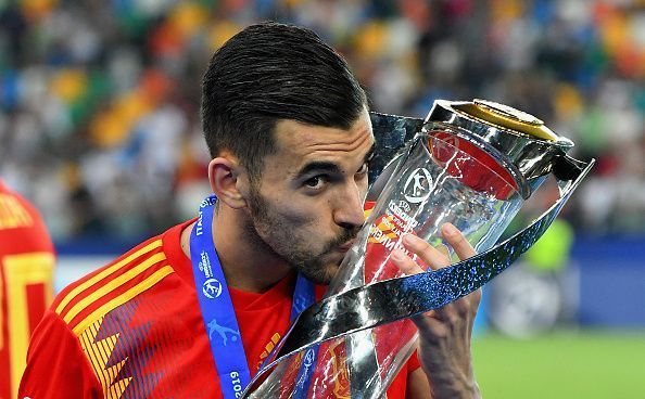 Ceballos with the UEFA European Under-21 Championship Trophy