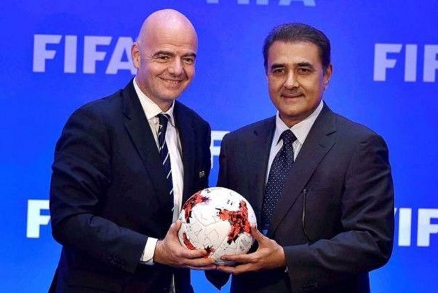 Gianni Infantino (left) with Praful Patel