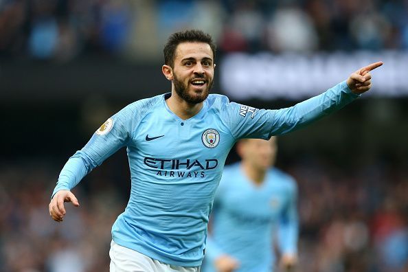 Bernardo Silva in action for Manchester City.