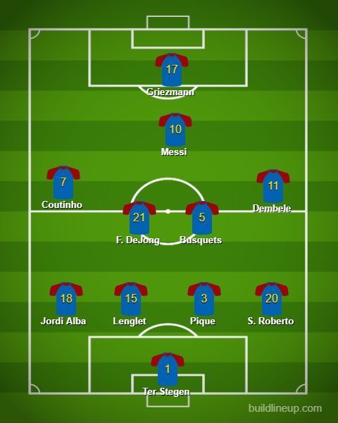 This erratic formation would leave Barcelona short in midfield