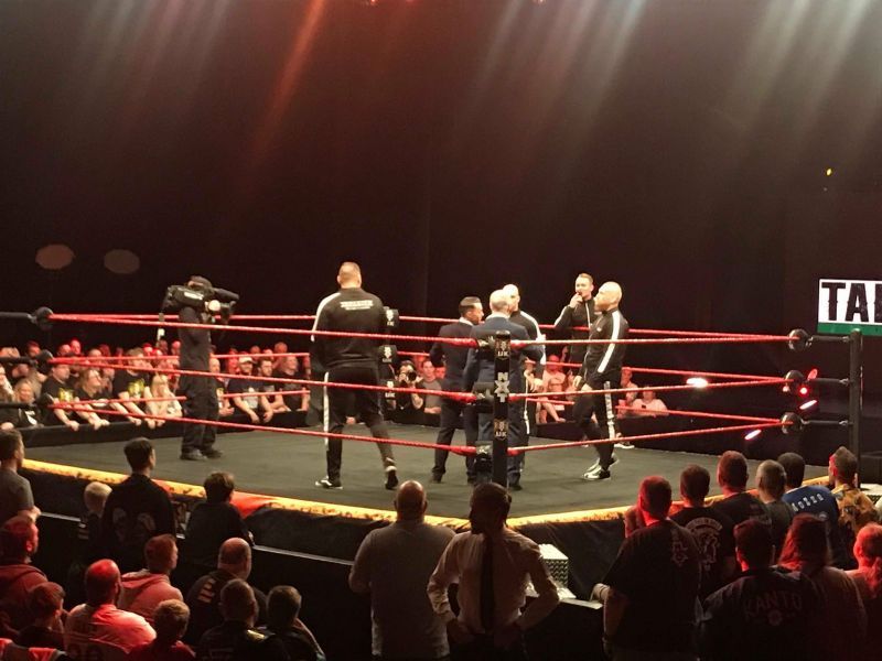 Imperium surrounded Johnny Saint but was soon confronted by Tyler Bate