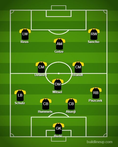 E Dortmund&#039;s XI with Gotze as a false No.9