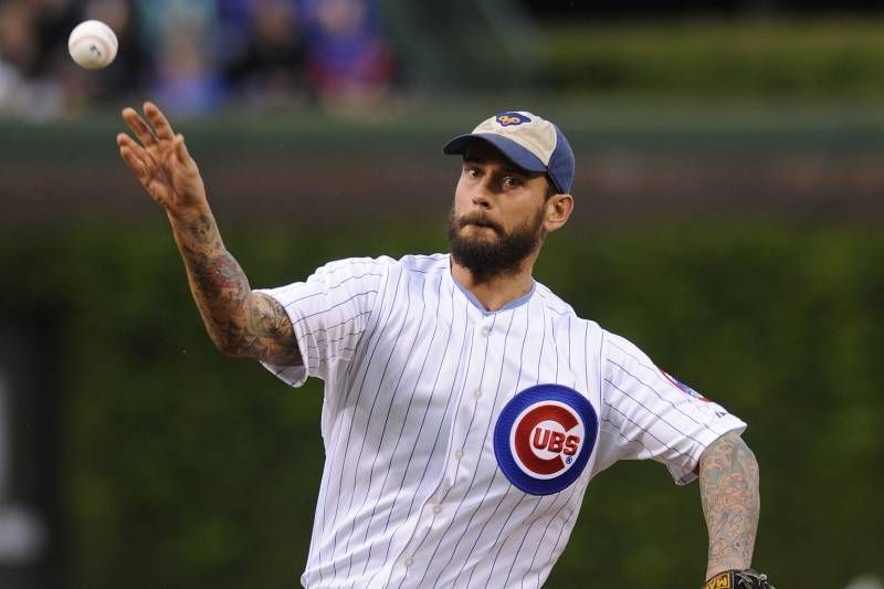 Wrigley Field: CM Punk throws out the first pitch at a Cubs game in Chicago