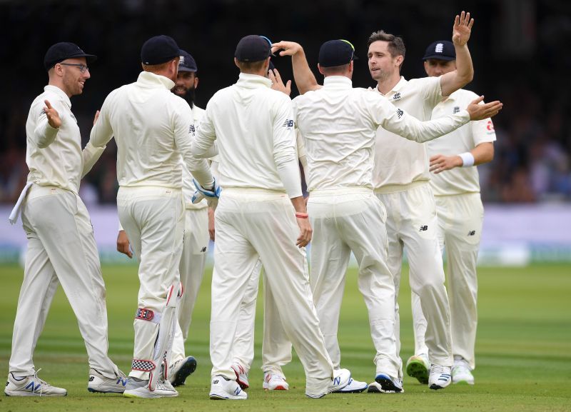 Team England Celebrate a Wicket.