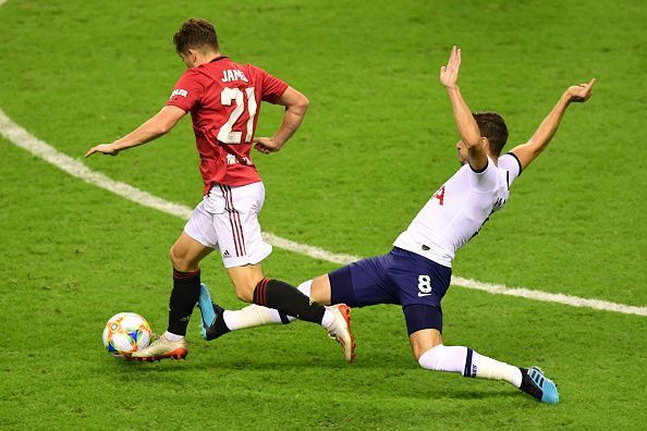 Daniel James (L) was a constant threat